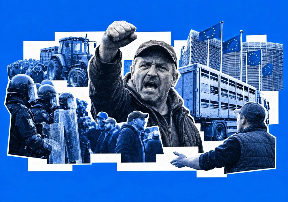 Rumänische Landwirte geraten wegen EU-Beschränkungen für Viehexporte mit der Polizei aneinander