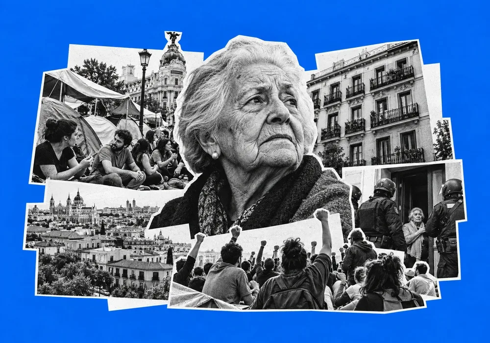 Protestcamp in Madrid wächst nach Zwangsräumung einer 87-Jährigen